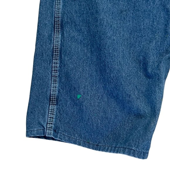 Y2K Red Kap Denim Bib Overalls 46x30 Paint Patina Utility Carpenter Grunge VF - Picture 11 of 16